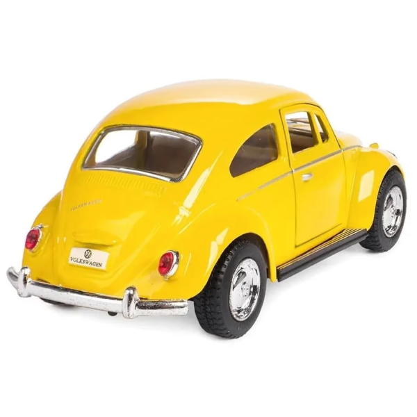 Машинка металева Kinsmart KT5057W 1:32 1967 Volkswagen Classical Beetle (Жук) інерційна, двері відчиняються / Жовтий