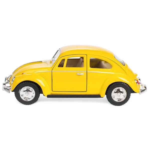Машинка металева Kinsmart KT5057W 1:32 1967 Volkswagen Classical Beetle (Жук) інерційна, двері відчиняються / Жовтий