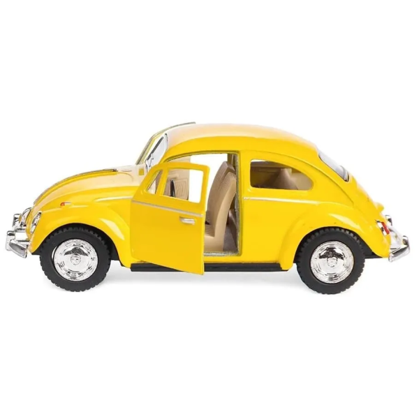Машинка металева Kinsmart KT5057W 1:32 1967 Volkswagen Classical Beetle (Жук) інерційна, двері відчиняються / Жовтий