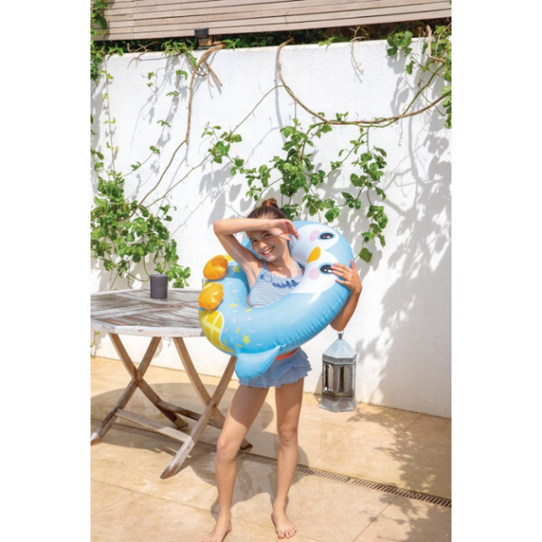 Круг детский надувной для плавания "Пингвинчик" голубой, 84 см х 76 см, от 8 лет, до 40 кг, 59266NP INTEX