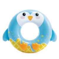 Коло дитяче надувне для плавання "Пінгвінчик" блакитний, 84 см х 76 см, від 8 років, до 40 кг, 59266NP INTEX