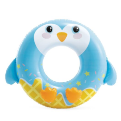 Коло дитяче надувне для плавання "Пінгвінчик" блакитний, 84 см х 76 см, від 8 років, до 40 кг, 59266NP INTEX