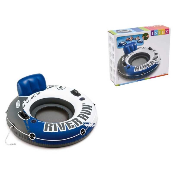 Intex Надувне крісло 58825 EU River Run, d = 135 см, з ручками, підсклянники, трос, в коробці