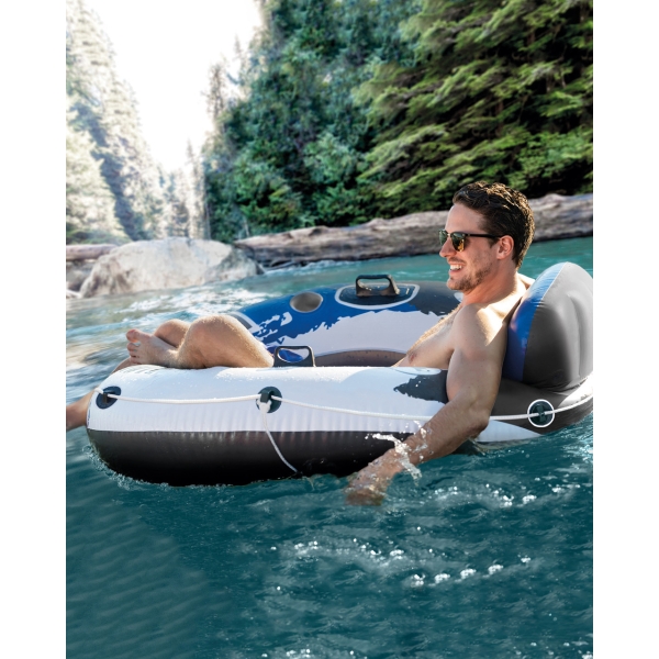 Intex Надувне крісло 58825 EU River Run, d = 135 см, з ручками, підсклянники, трос, в коробці