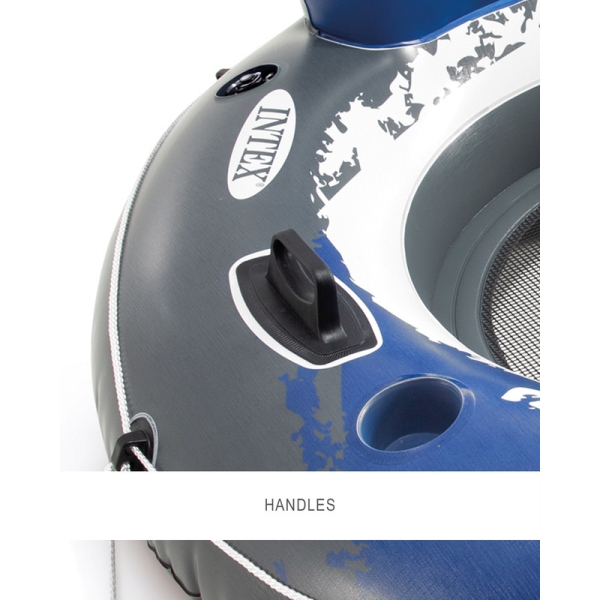 Intex Надувне крісло 58825 EU River Run, d = 135 см, з ручками, підсклянники, трос, в коробці