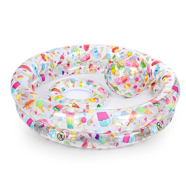 Надувной бассейн INTEX 59460NP с мячом и кругом 122×25 см набор для детей от 2 лет
