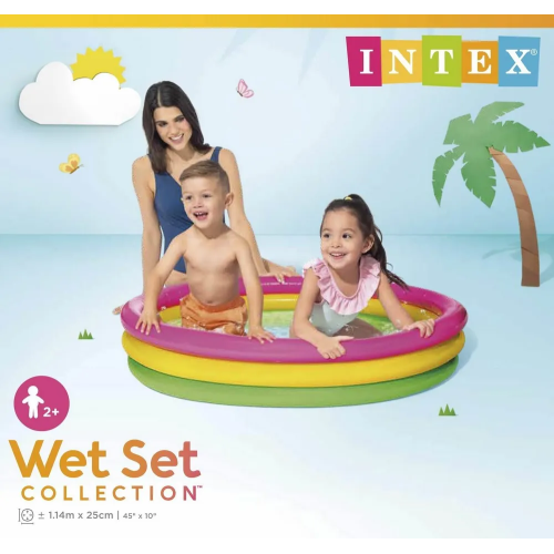 Детский надувной бассейн Intex, Радуга, надувное дно 114x25 см, 136л, от 2 лет, 57412 NP