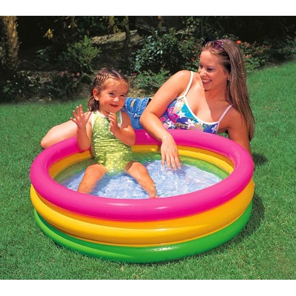 Басейн надувний Intex 58924 "Веселка" 86×25 см, надувне дно, 56 л, 1–3 роки