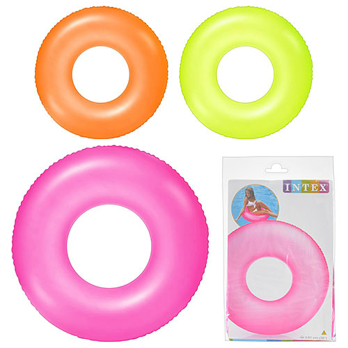Надувной круг для плавания Intex 59262 Neon 76 см, от 8 лет