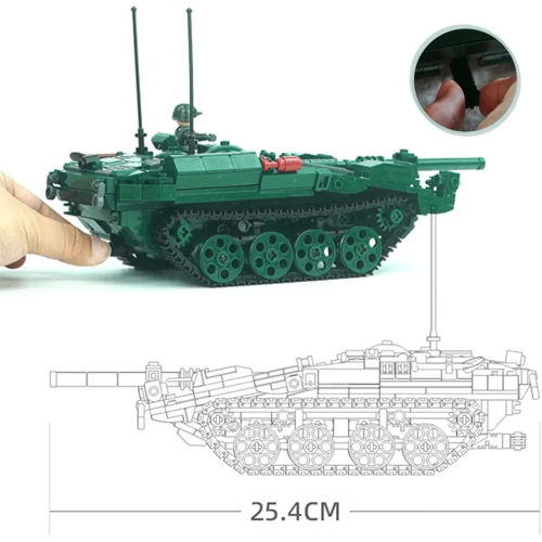 Конструктор Sluban ModelBricks M38-B1010 Военный танк Strv 103, 692 детали