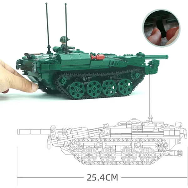 Конструктор Sluban Шведський Танк STRV-103 з фігурками, 692 деталі, M38-B1010