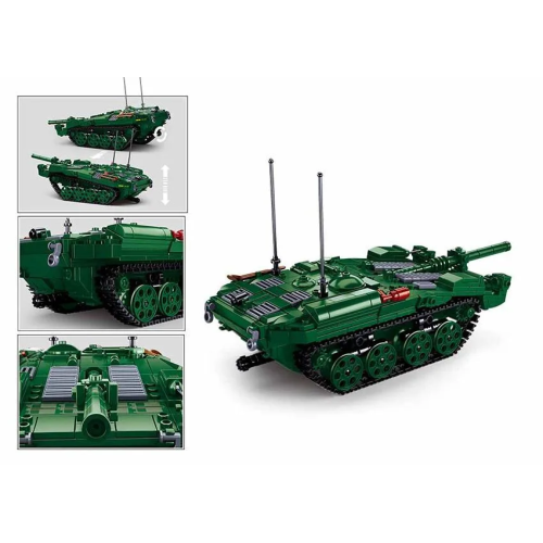 Конструктор Sluban ModelBricks M38-B1010 Военный танк Strv 103, 692 детали
