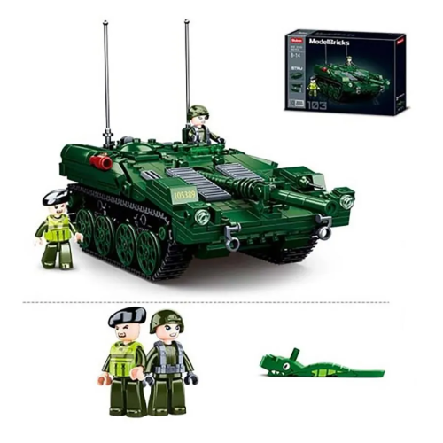 Конструктор Sluban ModelBricks M38-B1010 Военный танк Strv 103, 692 детали