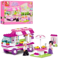 Конструктор Sluban Girl's Dream Кафе на колесах M38-B0155 (102 детали + 2 фигурки)
