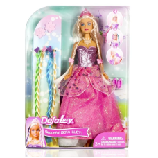 Кукла DEFA Lucy "Яркая модница" (в комплекте цветные пряди, шпильки и расческа, розовая одежда) 8182
