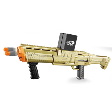 Игрушечный двуствольный автомат гранатомёт с мягкими пулями HAWKEYE DP-12 (WJ-610) ЖЁЛТЫЙ