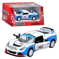 Машинка металлическая инерционная Kinsmart 1:32 2012 Lotus Exige R-GT (Лотус) KT5362W / Бело-голубой