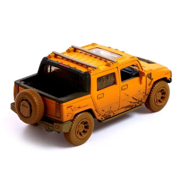 Модель машины Kinsmart 1:40 "HUMMER H2 SUT (Muddy)" инерция KT5097WY / Желтая
