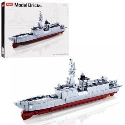 Конструктор SLUBAN M38-B0702 Військовий корабель, 1: 450, 33см, вертоліт, 459 деталей