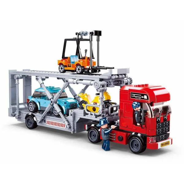 Конструктор Sluban Трейлер с машинками, серия Город, 542 детали (M38-B0880)