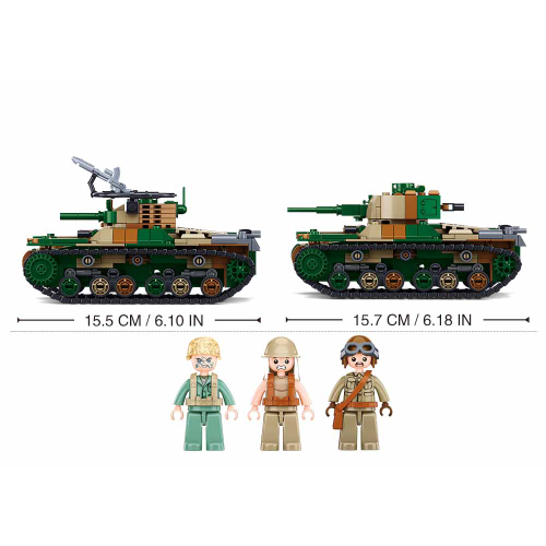 Конструктор Sluban Army WW2 M38-B1107 Японський танк Type 97 2в1, 563 деталі