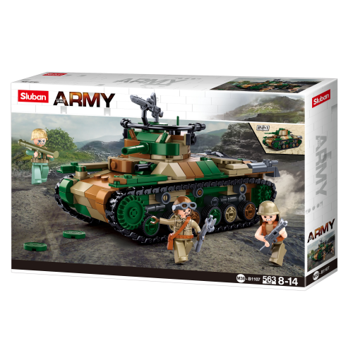 Конструктор Sluban Army WW2 M38-B1107 Японський танк Type 97 2в1, 563 деталі