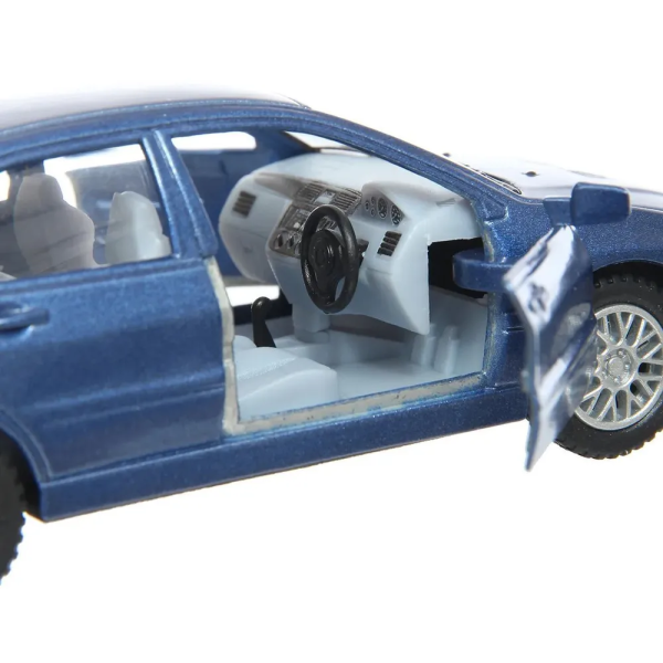 Машинка металлическая Kinsmart 1:36 "Mitsubishi Lancer Evolution VII" KT5052W инерционная, дверь открывается / Синий