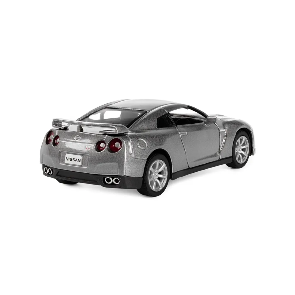 Машинка металлическая Kinsmart 1:36 2009 Nissan GT-R R35 инерционная, двери открываются KT5340W / Серебристый