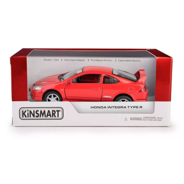 Металлическая машинка Kinsmart 1:34 Honda Integra Type R KT5053W, инерционная / Красная