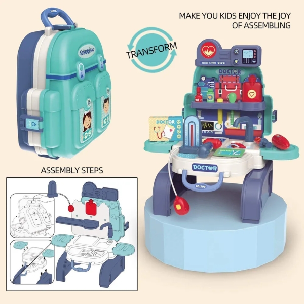 Игровой набор врач с аксессуарами в чемодане с ручкой 8113BP
