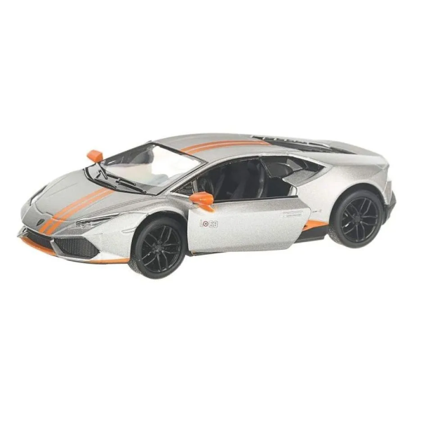 Машинка металлическая Kinsmart 1:36 Lamborghini Huracán LP610-4 Avio (инерционная, серебристый) KT5401W