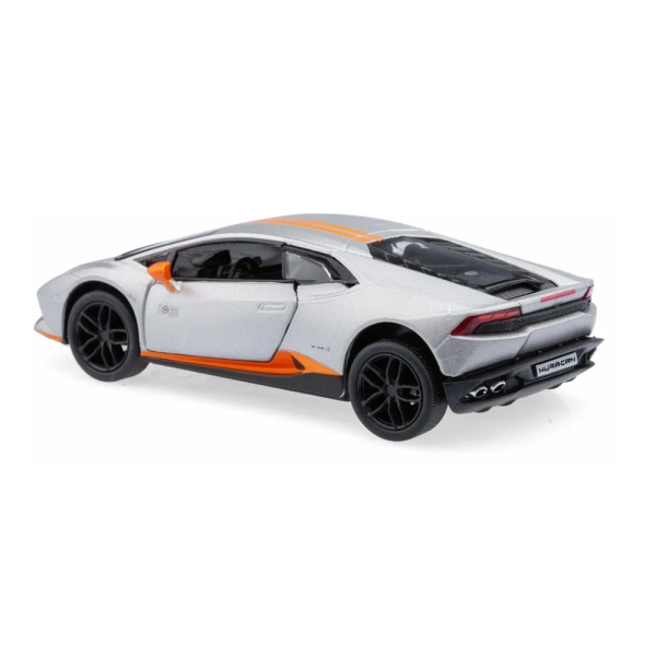 Машинка металлическая Kinsmart 1:36 Lamborghini Huracán LP610-4 Avio (инерционная, серебристый) KT5401W