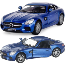 Металлическая машинка Kinsmart 1:36 Mercedes-AMG GT инерционная, открывающиеся двери KT5388W / Синий