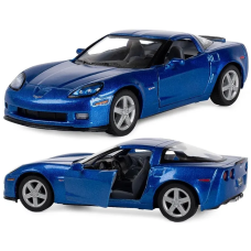 Металлическая инерционная машинка Kinsmart 1:36 Chevrolet Corvette Z06, с открывающимися дверями, синяя KT5320W