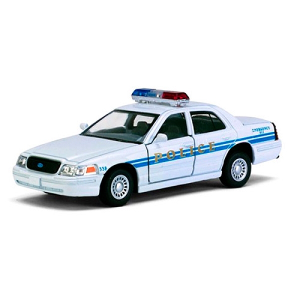Металлическая инерционная машинка Kinsmart 1:42 Ford Crown Victoria Police Interceptor KT5342W с открывающимися дверями