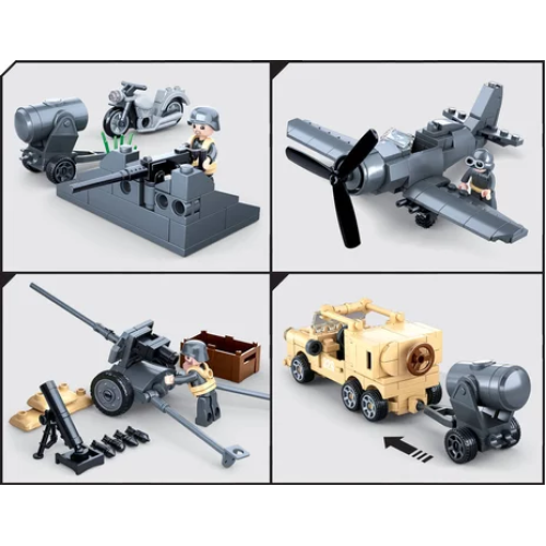 Конструктор Sluban Army WWII M38-B0812 Військовий транспорт (Битва в Африці), 552 деталі