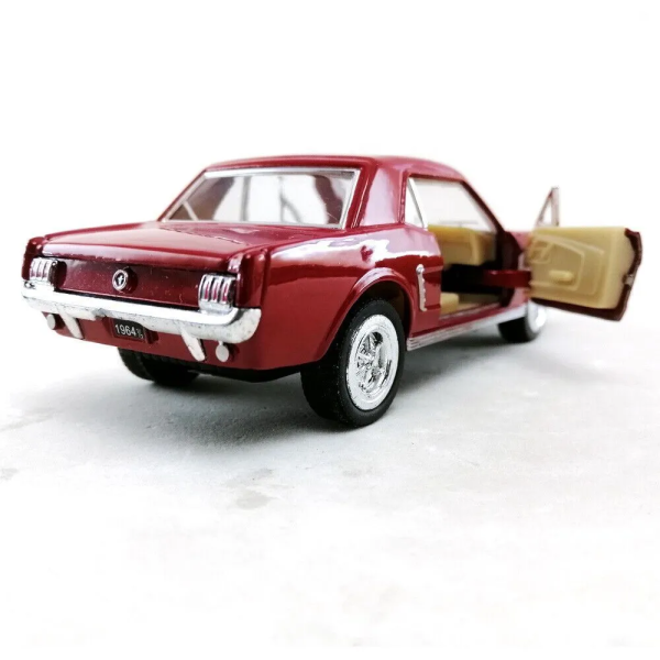 Металлическая инерционная машинка Kinsmart 1:36 Ford Mustang с открывающимися дверями KT5351W / Красный