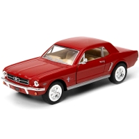Металлическая инерционная машинка Kinsmart 1:36 Ford Mustang с открывающимися дверями KT5351W / Красный