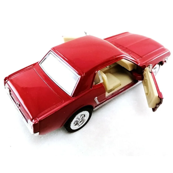 Металлическая инерционная машинка Kinsmart 1:36 Ford Mustang с открывающимися дверями KT5351W / Красный