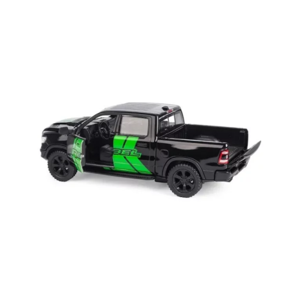 Машинка металлическая Kinsmart 1:46 Dodge RAM 1500 Livery Edition 2019 (инерционная, двери открываются, черная KT5413WF)