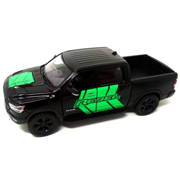 Машинка металлическая Kinsmart 1:46 Dodge RAM 1500 Livery Edition 2019 (инерционная, двери открываются, черная KT5413WF)