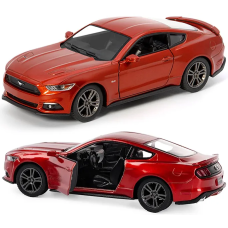Масштабная модель Ford Mustang GT 2015 от Kinsmart, 1:38, инерционная, KT5386W, оранжевая