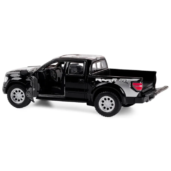 Машинка металлическая Kinsmart 1:46 2013 Ford F-150 SVT Raptor SuperCrew (Форд Раптор) KT5365WF инерционная, дверь открывается / Черный