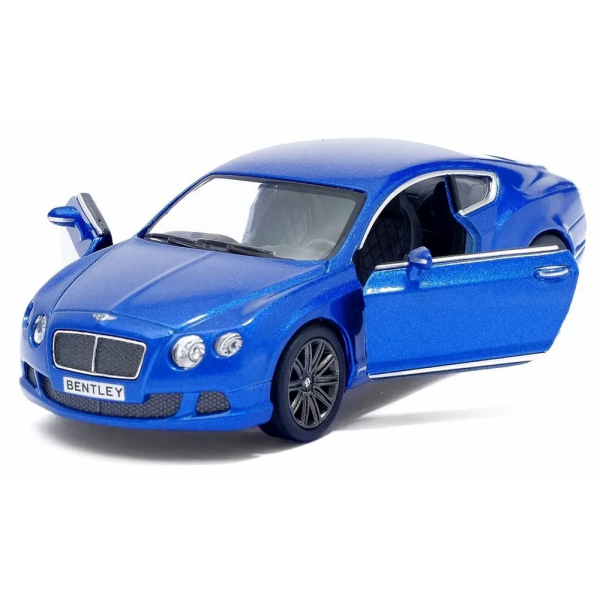 Машинка металлическая Kinsmart 1:38 Bentley Continental GT 2012 (инерционная, двери открываются, синяя KT5369W)