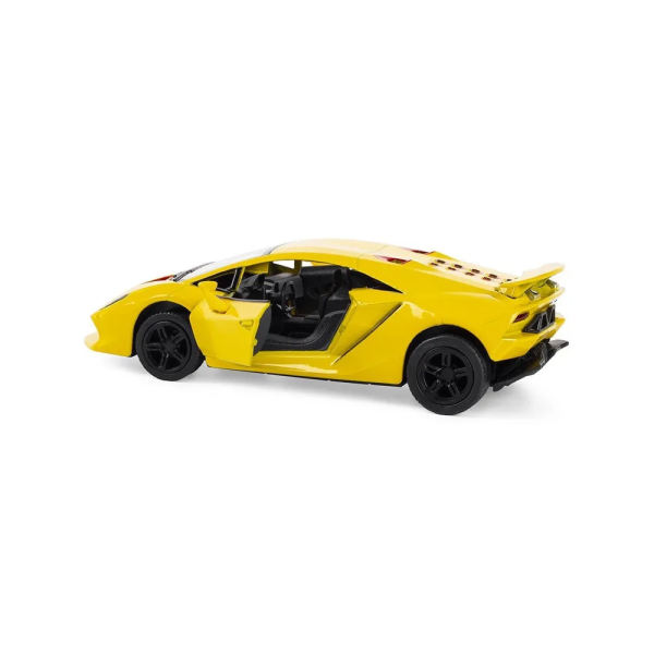 Машинка металлическая Kinsmart Lamborghini Sesto Elemento 1:38 (инерционная, жёлтая) KT5359W