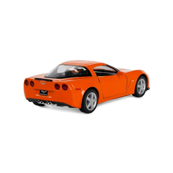 Металлическая инерционная машинка Kinsmart 1:36 Chevrolet Corvette Z06, открывающиеся двери KT5320W / Оранжевый