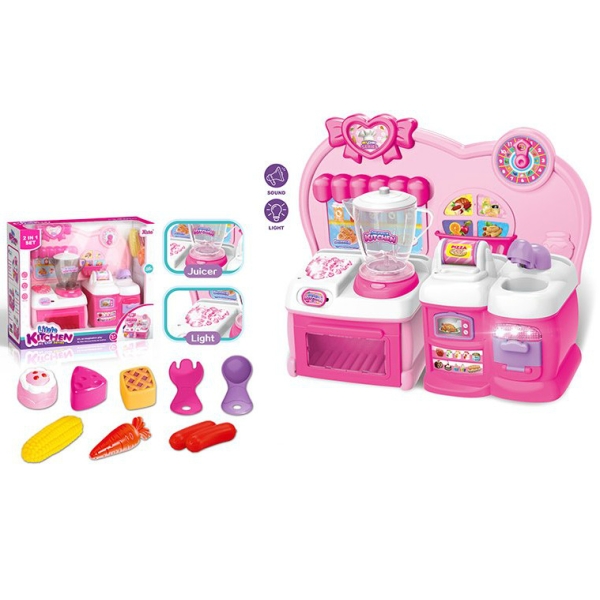 Набір "Кухня" 802-5/6 (12шт/2) 2 види, світло-звук, духовка, побутова техніка, продукти, кор.36*13,5*32см