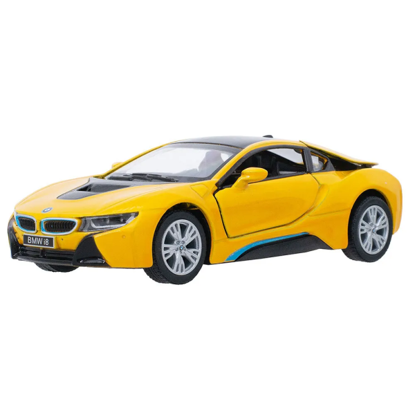 Машинка металева Kinsmart 1:36 BMW i8 інерційна KT5379WA Жовтий