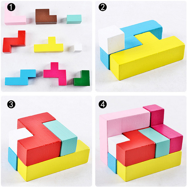 Деревянная настольная игра Пентамино Геометрический Тетрис MD2460