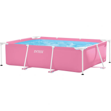 Прямоугольный каркасный бассейн 28266 Intex 220*150*60 см, розовый